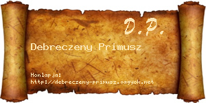 Debreczeny Primusz névjegykártya
